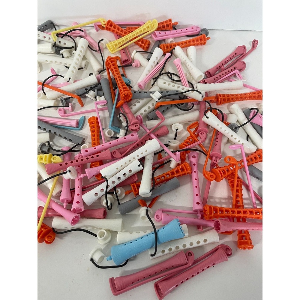 Mixed Hair Perm Rods Lot Multicolor Various Sizes Good Condition